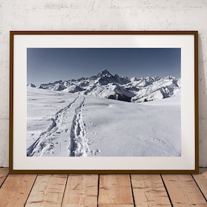 006 Mountains view - mount viso italy - black and white wall art - home decor - mountain print - original print - black white mountain