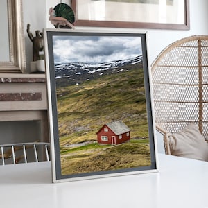 0028 Norwegian Landscape Wall Art - Mountain Cabin view - Mountain House Photography - Norway wall art Photography - Digital Download