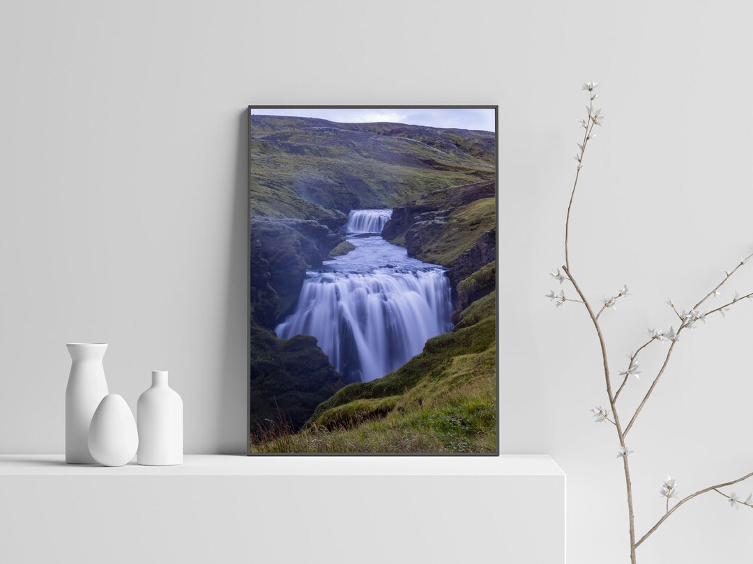 041 Icelandic Landscape - Wall Art - Waterfall View Home Decor ...