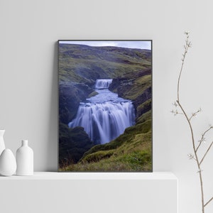 041 Icelandic Landscape - Wall Art - Waterfall view Home decor - Fellsfoss Fimmvordhals Photography - Iceland Photography - Digital Download