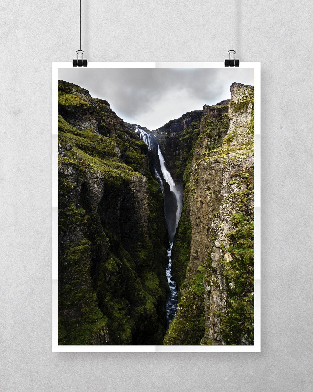 060 Icelandic Landscape Wall Art - Glymur view - Iceland Waterfall Home decor - Nature Landscape Iceland Photography - Digital Download