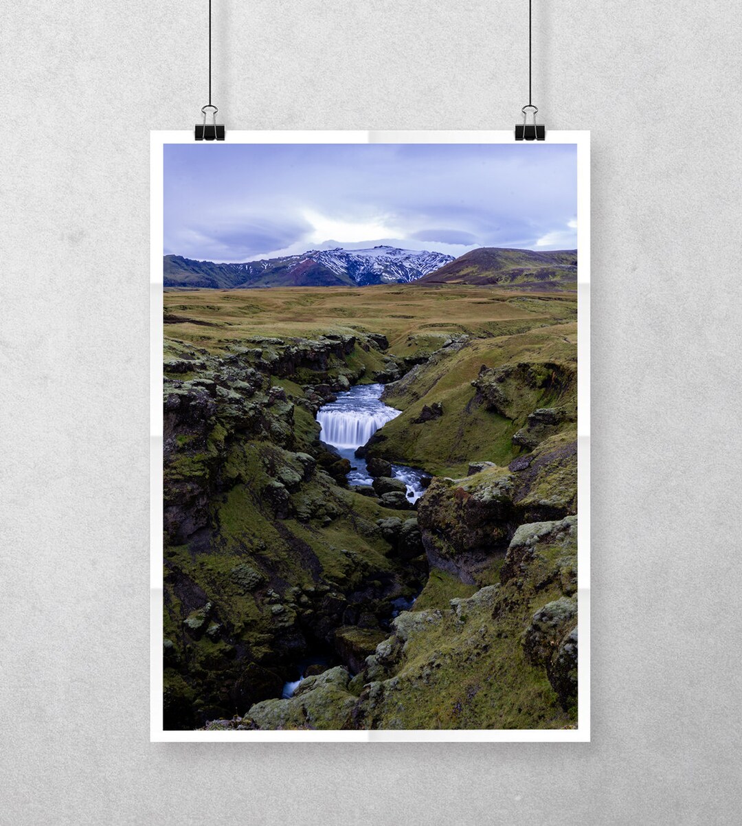 040 Icelandic Landscape - Wall Art - Waterfall View - Home Decor ...