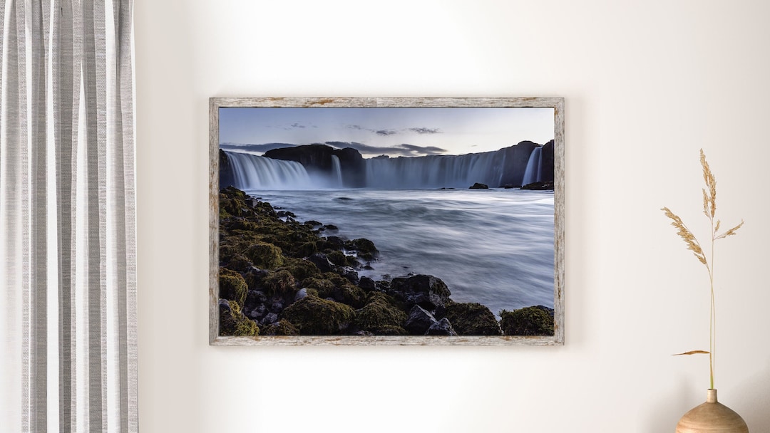 058 Icelandic Landscape Wall Art - Godafoss View - Iceland Waterfall ...