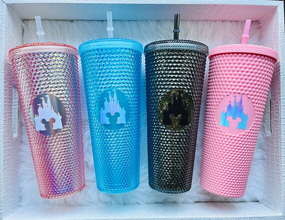 Starbucks Indonesia Soft Pink & ICY Blue 24oz studded straw cups