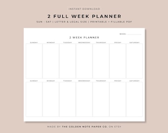 M-F Blank Weekly Printable Calendar - Etsy