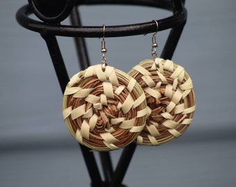 Round up sweetgrass earrings