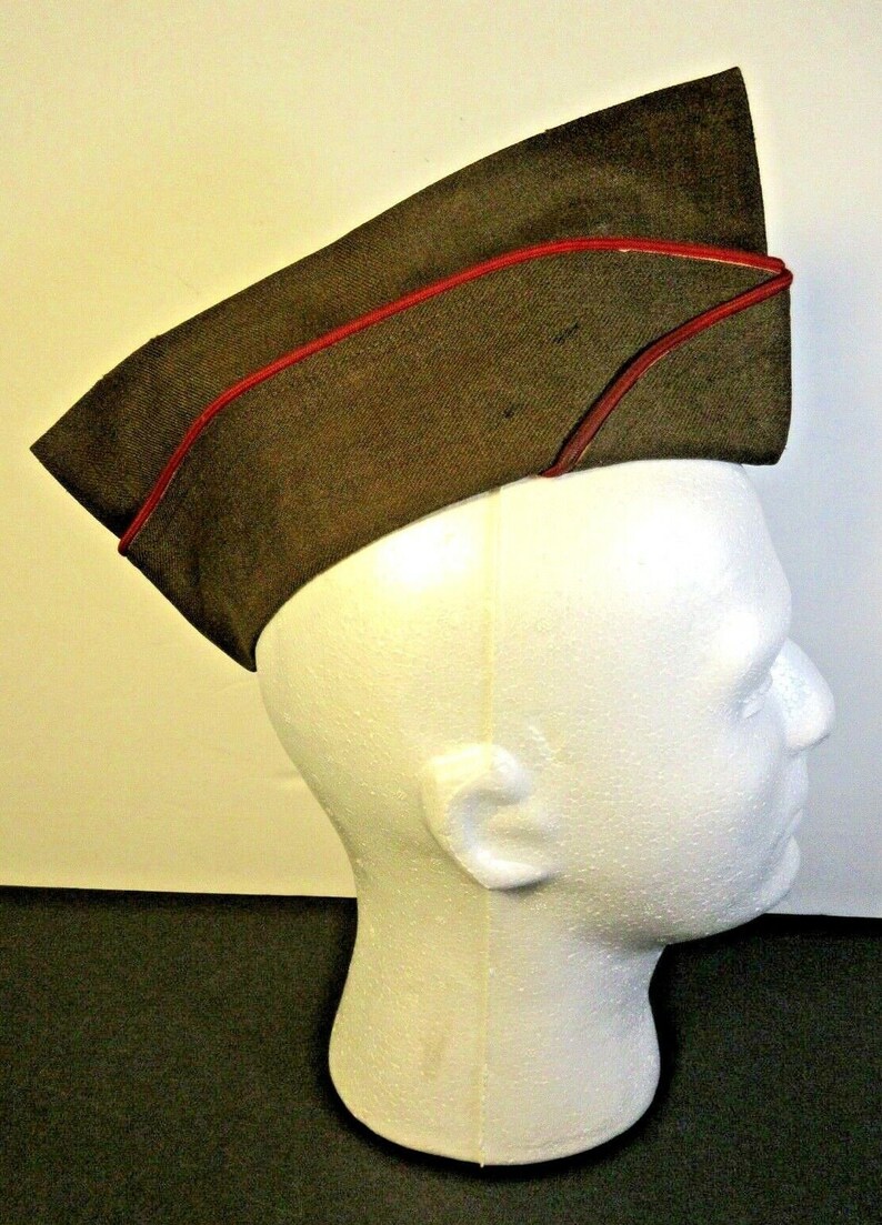 Garrison Cap Green Red Piping US Army Enlisted Etsy
