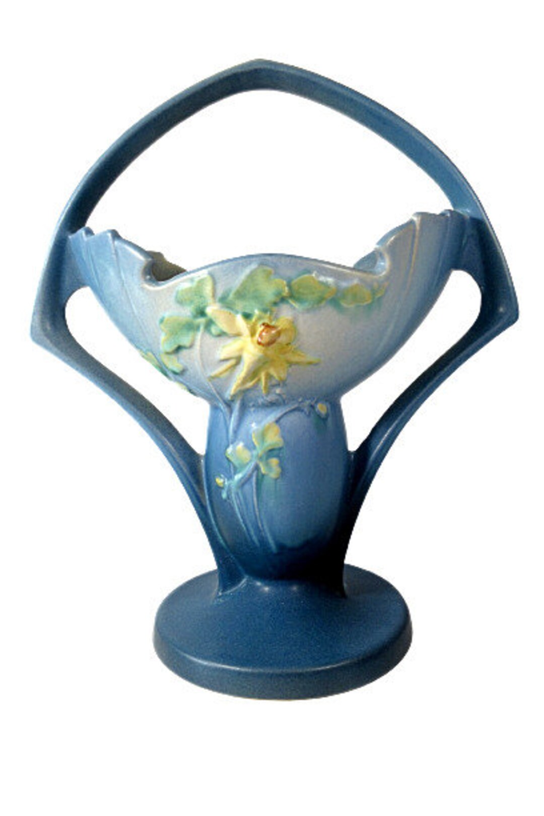 Roseville Pottery 36812 Blue Columbine Basket beautiful Etsy