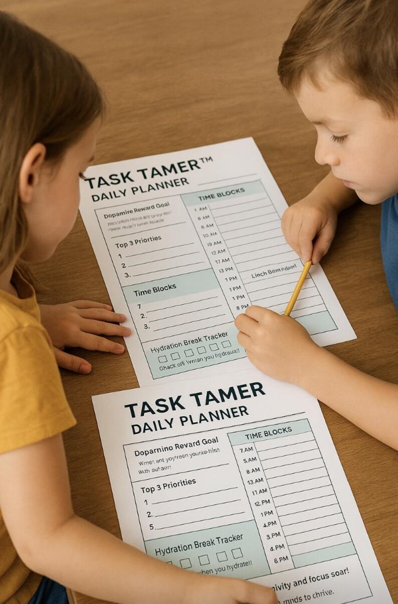Task Tamer - ADHD Daily Planner – Printable Focus Organizer, Time Block ...