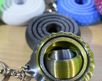Keychain Gyroscope Fidget! | Personalize your Color | 3D Printed Gyro Sensory Key Ring Toy