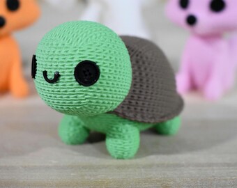 3D Printed Knitted Turtle: Adorable Mini Crochet Tortoise