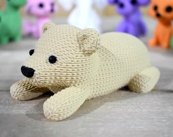 3D Printed Knitted Teddy Bear: Adorable Chunky Mini Toy