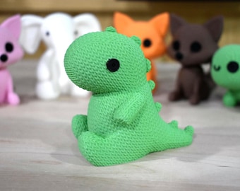 Cute Knitted Dino | 3D Printed Adorable Chunky Mini Crochet Dinosaur