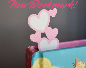 3D Printed Hearts Bookmark: Adorable Book Lover Gift