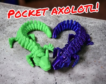 Flexible 3D Printed Axolotl Fidget Toy: Personalized Sensory Gift