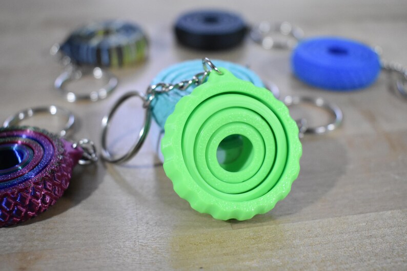 Fidget Keychain | 3D Printed Gyroscope Spinner Sensory Toy - Etsy