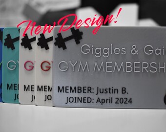 Personalized Play Card -  Gym Membership | Professional quality with raised lettering!