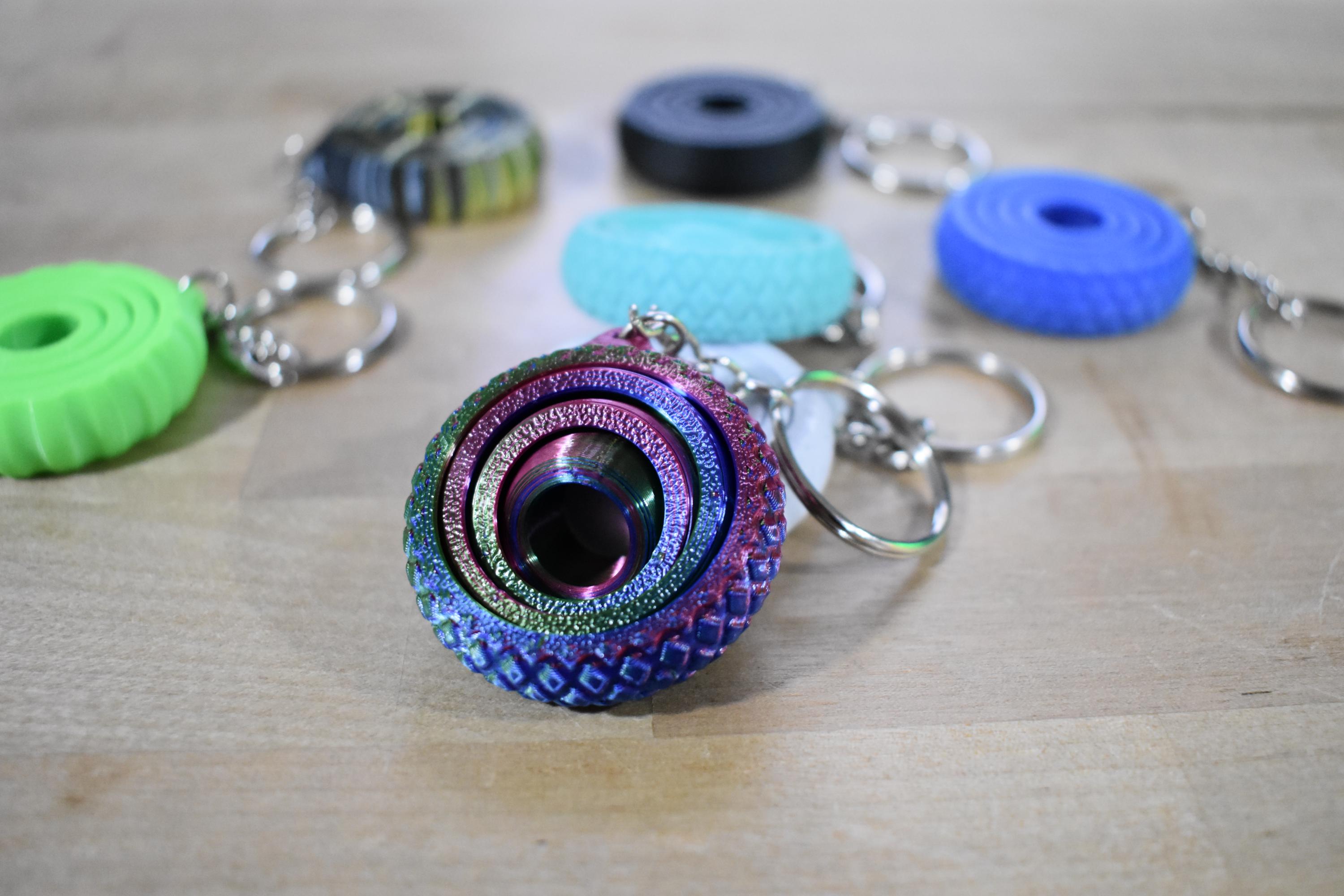 Fidget Keychain | 3D Printed Gyroscope Spinner Sensory Toy - Etsy