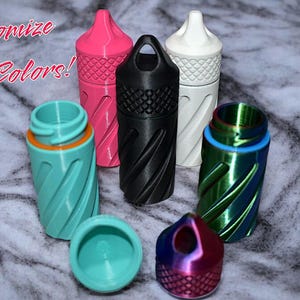 Customizable Waterproof Keychain Pill Box Case | Stash Canister | Travel Capsule Container!