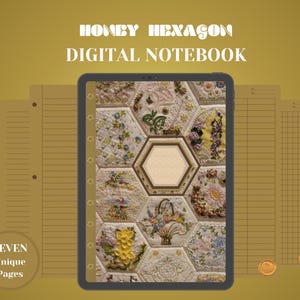Honey Hexagon Digital Notebook for Goodnotes, Notability, Student Notebook, Digital Notebooks, Digital Notes Templates, Journal