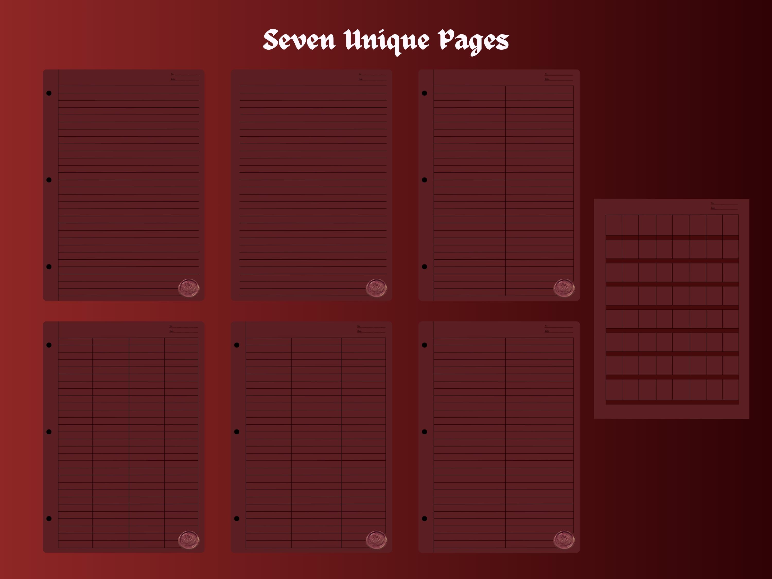 Good Notes Red Notebook Paper Red Horror Digital Notebook for Goodnotes, Notability, Student Notebook ...