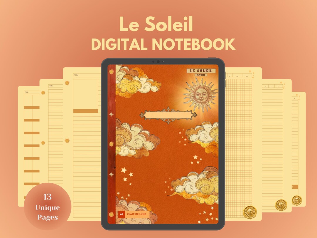 Le Soleil Digital Notebook For Goodnotes Notability Student Notebook