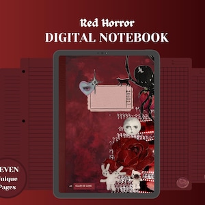Red Horror Digital Notebook for Goodnotes, Notability, Student Notebook, Digital Notebooks, Digital Notes Templates, Journal