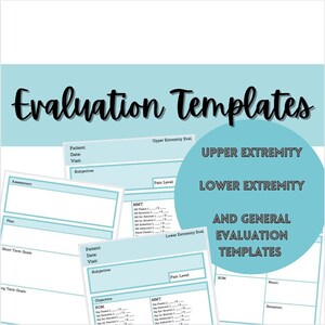 Physical Therapy Evaluation Template Etsy