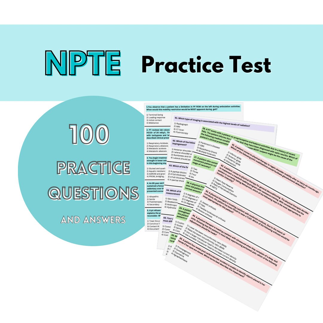 NPTE Practice Test Etsy