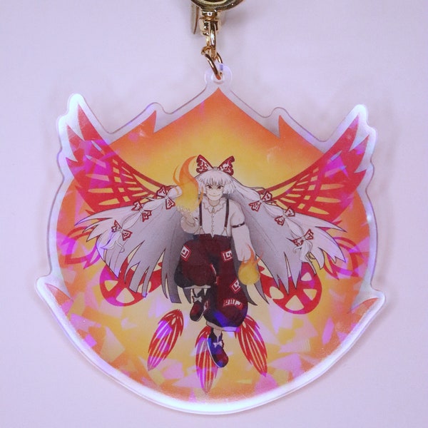 IN Fujiwara no Mokou Double Sided Holographic Acylic Keycharms