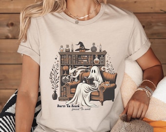 Ghost Reading Book T-Shirt | Halloween Book Lover Gift
