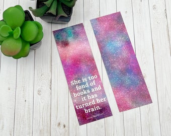 Pink Galaxy-bladwijzer: citaat van Louisa May Alcott