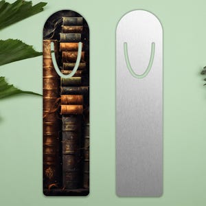 Segnalibro in alluminio Dark Academia: regalo per topi di biblioteca