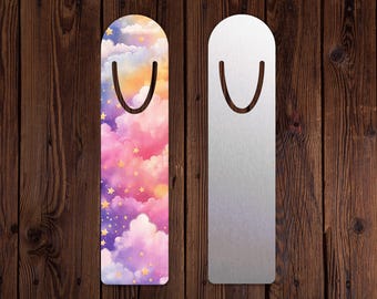 Rainbow Cloud Metal Bookmark: Bookworm Gift