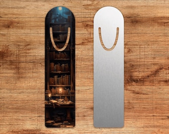 Dark Academia Aluminum Bookmark: Spooky Bookworm Gift