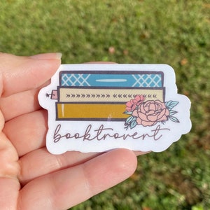 Booktrovert Sticker | Book Sticker | Book Decal | Bookish Sticker | Vinyl Sticker | Reading Sticker | Book Nerd Sticker | Waterproof Decal