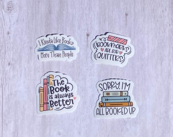 Book Lover Waterproof Sticker Pack | Bookish Decals for Laptop