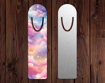 Rainbow Cloud Metal Bookmark: Bookworm Gift