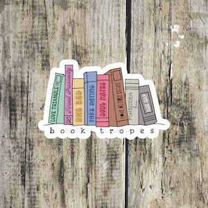 Romance Book Tropes Sticker | Bookish Sticker | Booktrovert Sticker | Kindle Sticker | Romance Reader Sticker | Spicy Book Lover