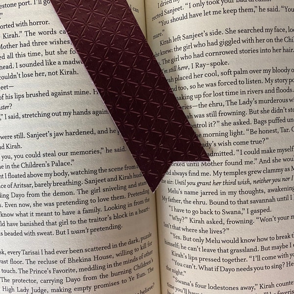 Large Purple Faux Leather Bookmark | Purple Embossed Bookmark | Vegan Leather | Handmade Bookmark | Gifts for Readers | Bookish Gift