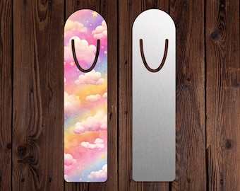 Rainbow Cloud Aluminum Bookmark: Bookworm Gift