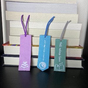 Colorful Small Faux Leather Bookmark | Vegan Leather Bookmarks | Gift for Readers | Stocking Stuffers for Bookworms | Bookish Gift