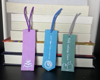 Marcapáginas de piel sintética / Regalo vegano para lectores, Ideal para rellenar calcetines navideños de amantes de la lectura