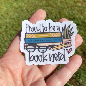 Book Nerd Sticker: Waterproof Vinyl Decal for Laptop or Water Bottle