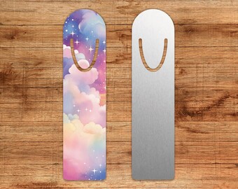 Rainbow Cloud Aluminum Bookmark: Bookworm Gift