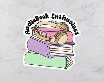 Pegatina para entusiastas de los audiolibros: vinilo impermeable para amantes de los libros