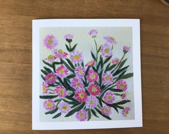 Note card, greetings card, “Daisies” card, from original painting, available as a single card, 3 card pack or 5 card pack