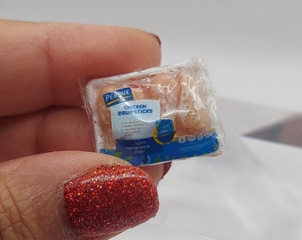 Dollhouse Miniature Chicken Legs Drumsticks 1:12 Scale Raw Skin On in Packaging