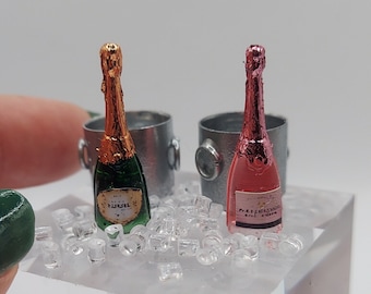 Dollhouse Miniature Champagne and Ice Bucket 1:12 Scale