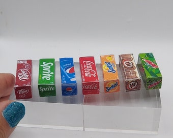 Dollhouse Miniatures 1:12 Soda or Pop Can Cases